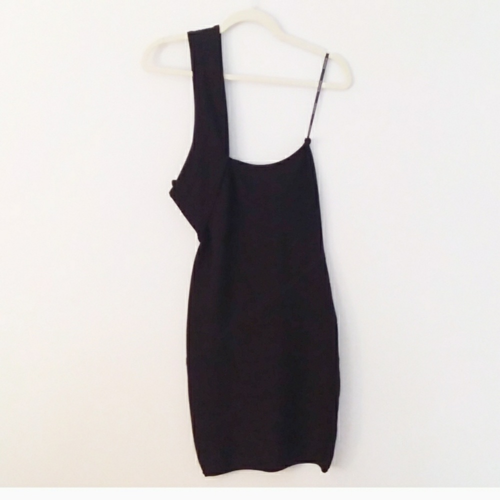 BeBe Black One Shoulder Dress